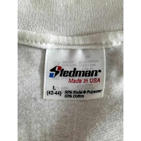 Vintage 90s Stedman Batman White Cotton Blend Short Sleeve T-Shirt Size L 42-44 - Picture 6 of 8